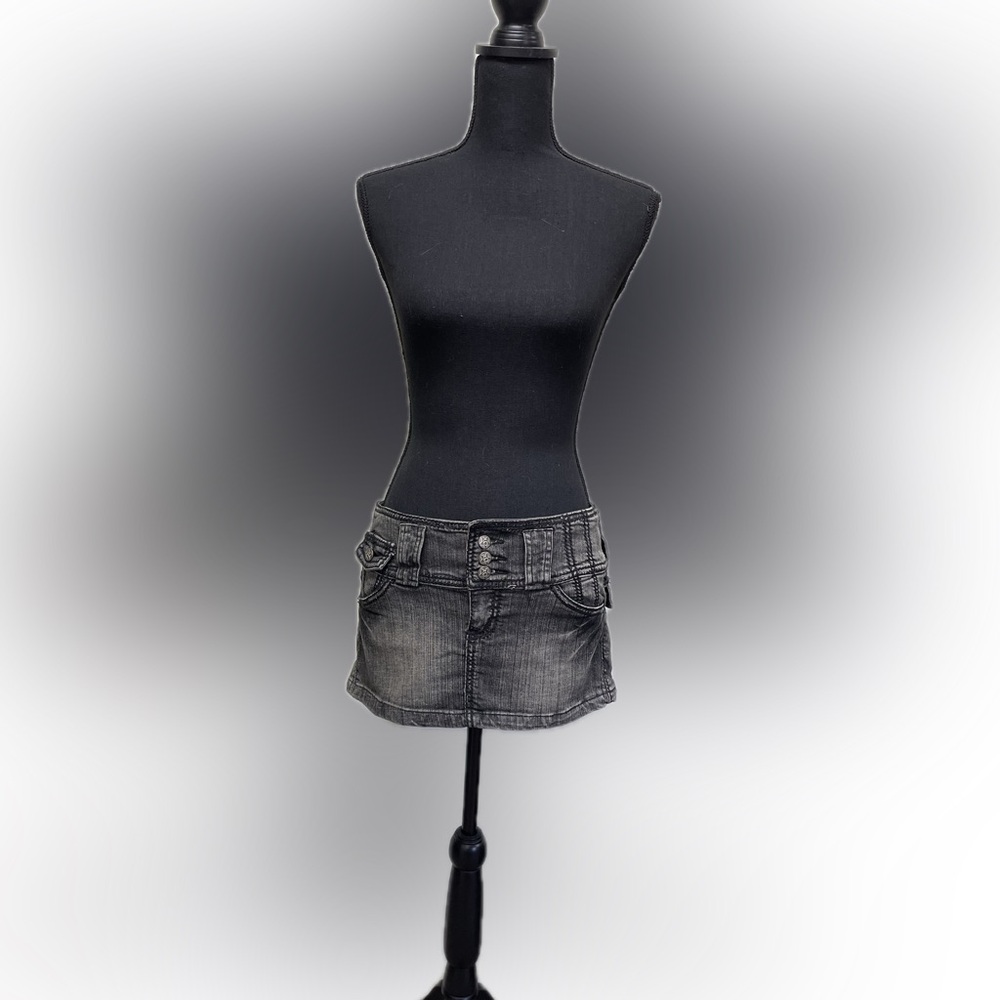 Black Mini Cargo Skirt